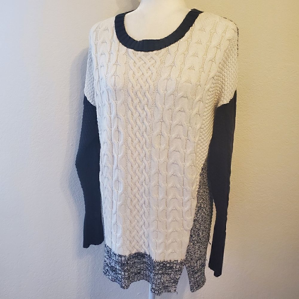 Metaphor Gray Color Block Sweater L - Picture 2 of 8